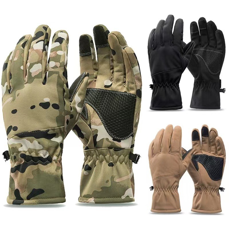 Outdoor Sport Gloves - タクティクスアウトドア迷彩狩猟用暖かい滑り止め釣り用手袋防水タッチスクリーン冬用スキーキャンプサイクリングスポーツグローブ