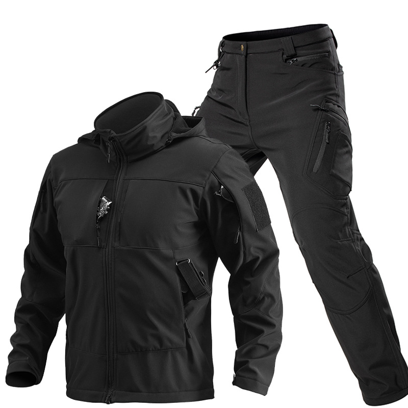 男性用アウトドアタクティカルソフトシェルスーツ フード付きフ - Outdoor Sport Winter Jacket のレビューと価格