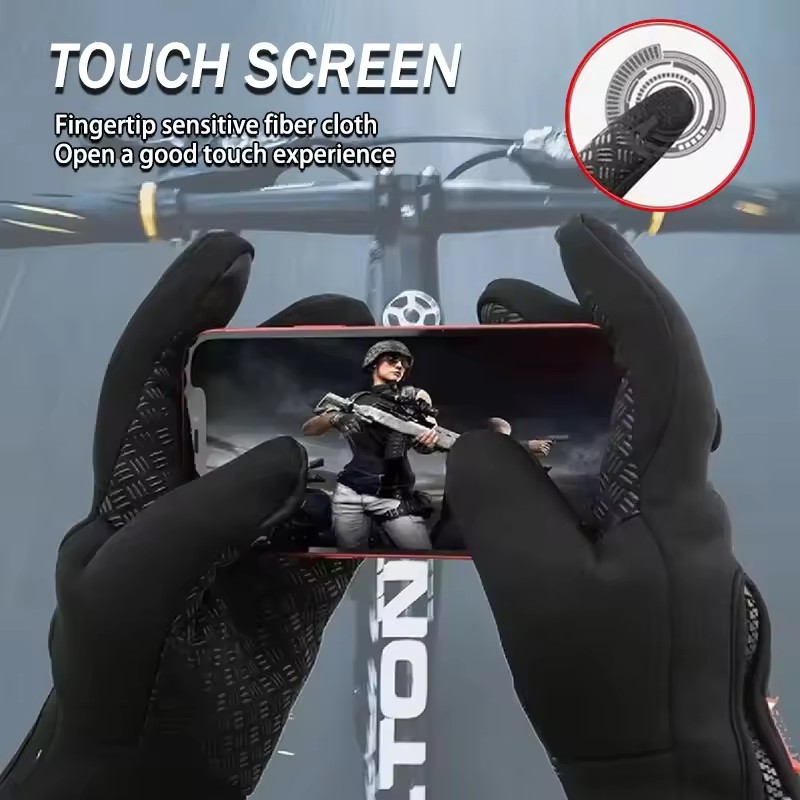 冬暖かいサイクリンググローブ自転車暖かいタッチスクリーンフル - Outdoor Sport Gloves のレビューと価格
