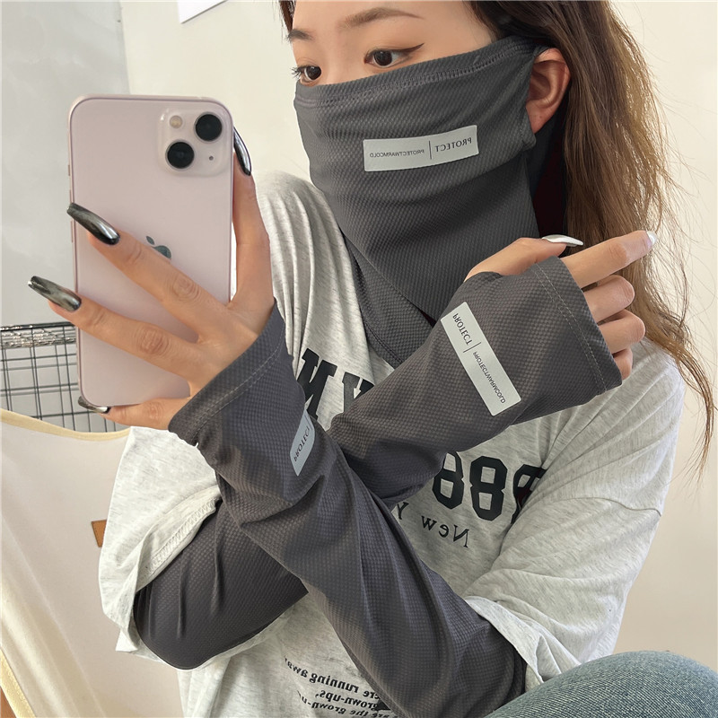 Sun UV保護アームスリーブセット、アイスシルクフェイスカ - Outdoor Sport Gloves のレビューと価格