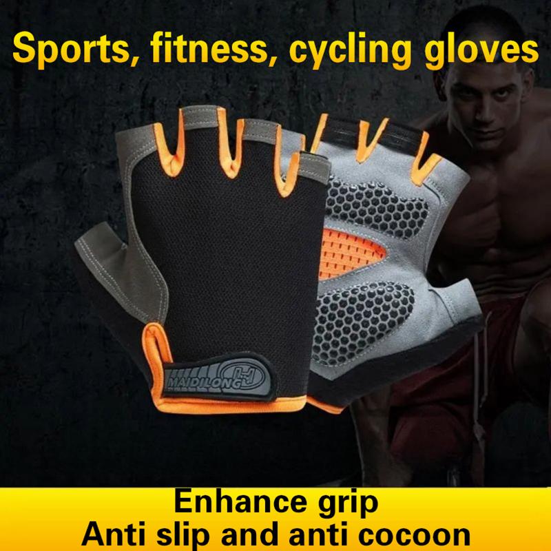 男女兼用ハーフフィンガーサイクリンググローブ、滑り止め、耐衝 - Outdoor Sport Gloves のレビューと価格