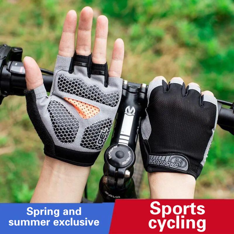 男女兼用ハーフフィンガーサイクリンググローブ、滑り止め、耐衝 - Outdoor Sport Gloves のレビューと価格