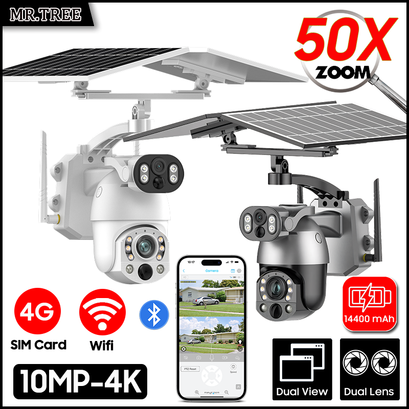 デュアルレンズ付きソーラーカメラ,4G SIMカード,PTZ - Outdoor Sport Camera のレビューと価格